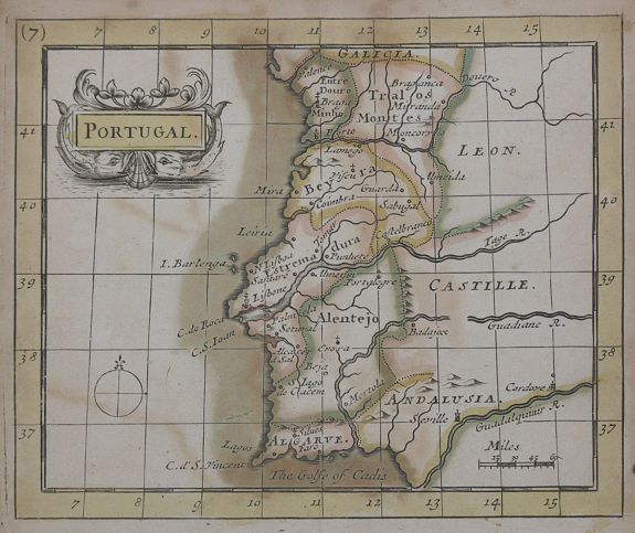 SELLER, John, Portugal., antique map, old maps