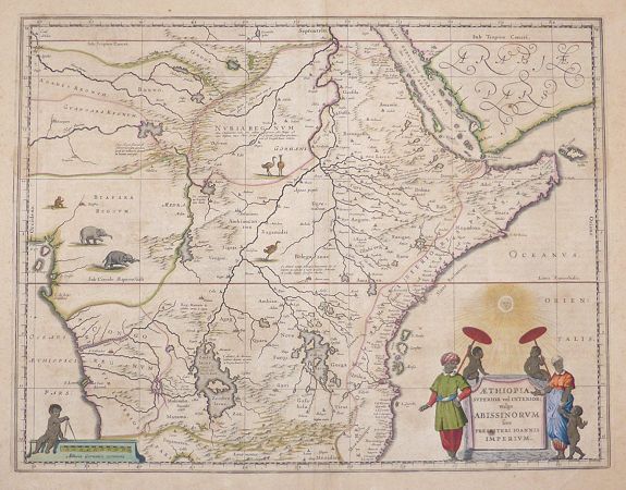 BLAEU, W., Aethiopia Superior vel Interior vulgo Abissinorum., antique map, old maps