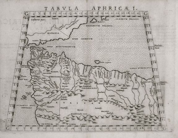 RUSCELLI, Girolamo, Tabula Aphricae I ., antique map, old maps