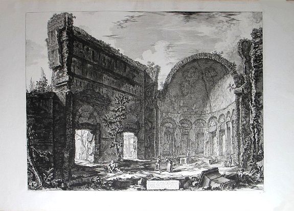 PIRANESI, Giovanni Battista., Avanzi di una Sala appartamente al Castro Pretorio nella Villa Adriana in Tivoli., antique map, old maps