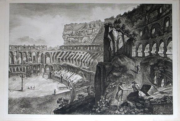 PIRANESI, Francesco., Veduta interna del Colosseo., antique map, old maps