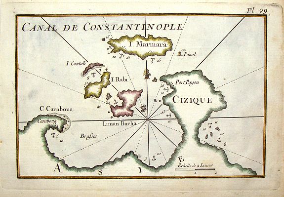 ROUX, J., Canal de Constantinople., antique map, old maps
