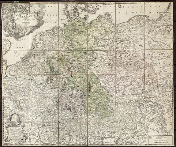 HOMANN, Johann Baptist., Tabula Novissima Totius Germaniae praecipuè ex Designatione Viri celeberrimi Dni Johannis Caspari Eisenschmidii 1711., antique map, old maps