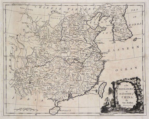 ROLLOS, George, An Accurate Map of the Empire of China., antique map, old maps