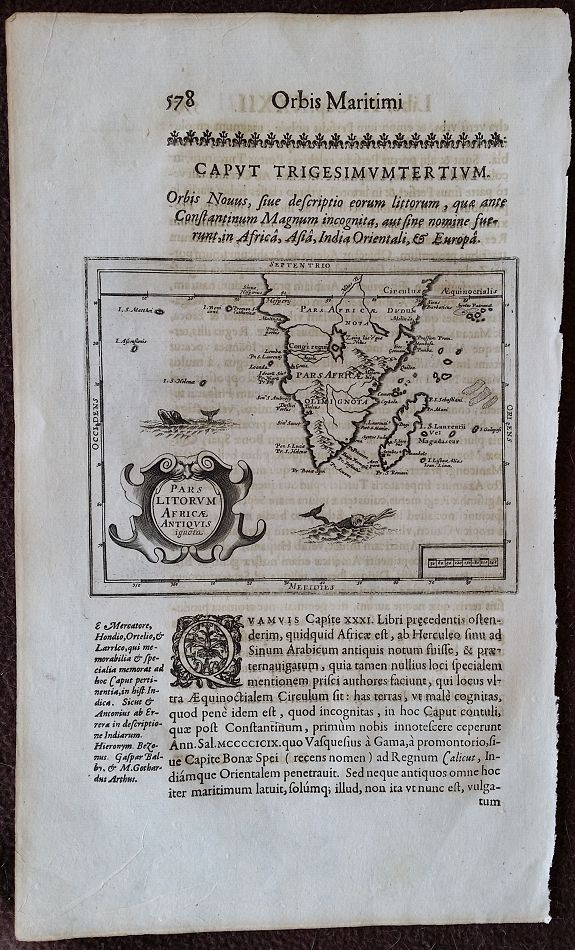 MORISOT, C, Pars Litorum Africae Antiquis ignota., antique map, old maps