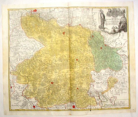 HOMMAN, J., Ducatus Luneburgici et Comitatus Dannebergensis., antique map, old maps