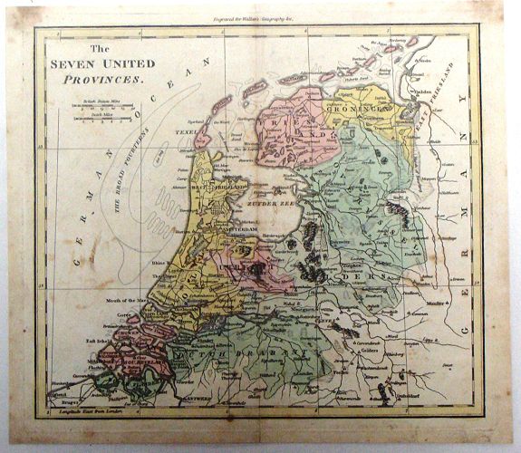 DARTON, W., The Seven United Provinces., antique map, old maps
