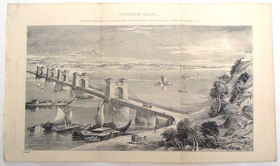 UNKNOWN, Suspension Bridge, Russia, Across the Dnieper at Kieff., antique map, old maps