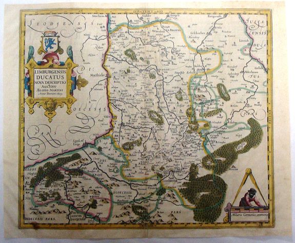MERCATOR, J./ HONDIUS, J., Limburgensis Ducatus Nova Descriptio . ., antique map, old maps
