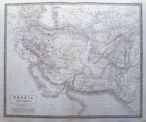 JOHNSTON, W. & A. K., Persia and Cabool., antique map, old maps