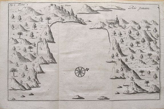 DE RENNEVILLE, R.A.C.., Rio Janeiro., antique map, old maps