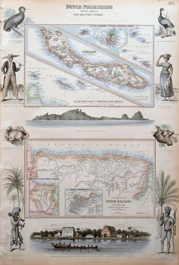 FULLARTON, A., Dutch Possessions in South America and the West Indies., antique map, old maps