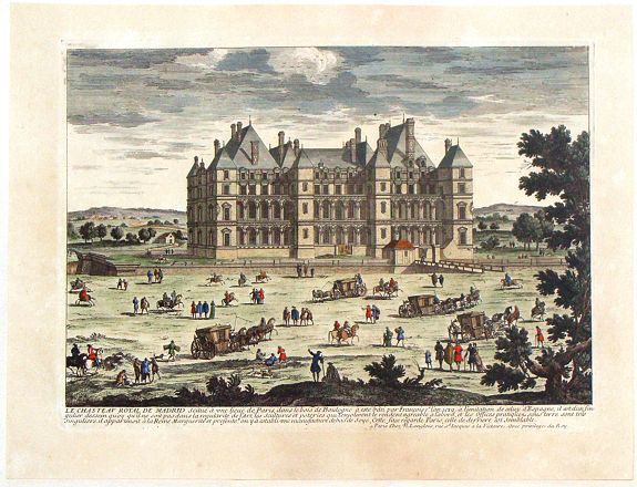 PERELLE, G., Le Chateau Royal de Madrid., antique map, old maps