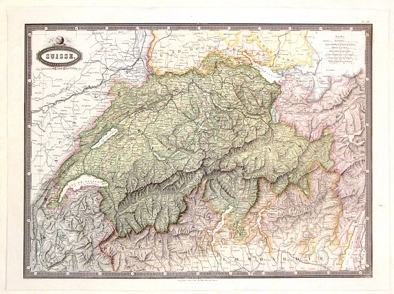 GARNIER, F.A., Suisse., antique map, old maps