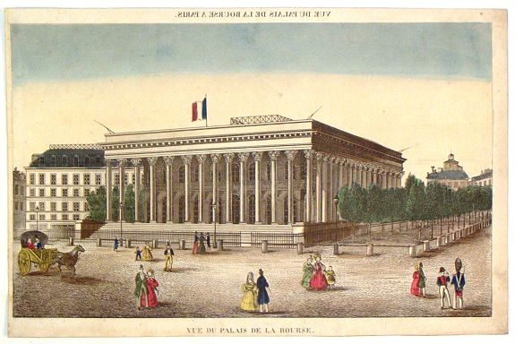 UNKNOWN, Vue du Palais de la Bourse., antique map, old maps