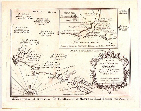 SCHLEY, J., Partie de la Coste de Guinee Depuis le Cap de Monte Jusqu'au Cap des Basses., antique map, old maps