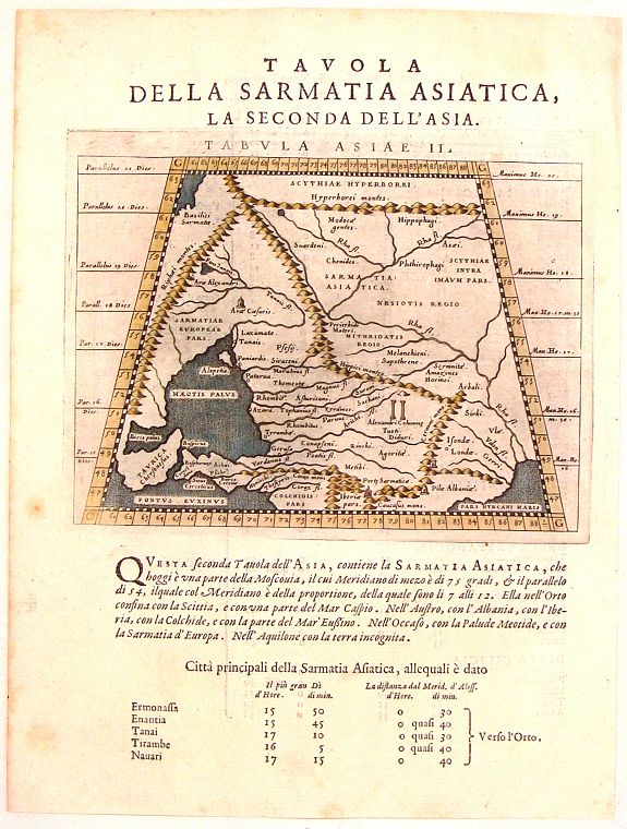 MAGINI, G., Tavola Della Sarmatia Asiatica, La Seconda Del L'Asia., antique map, old maps