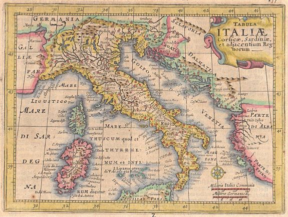MERCATOR, G. / HONDIUS, J., Tabula Italiae Corsicae, Sardiniae, et adjacentium Regnorum., antique map, old maps