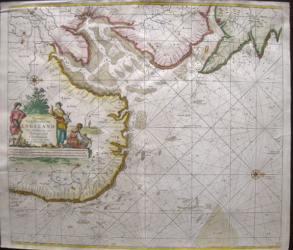 VAN KEULEN, J., Pas-caert van de Zee-custen van ENGELAND van Orfordness tot aen Flamborger Hooft., antique map, old maps