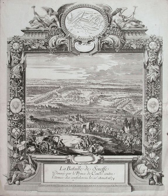 LE CLERC, S., La Bataille de Seneffe..., antique map, old maps