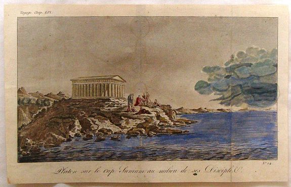 BARBIE DU BOCAGE, Platon Sur le Cap Sunium au Milieu de ses Disciples., antique map, old maps