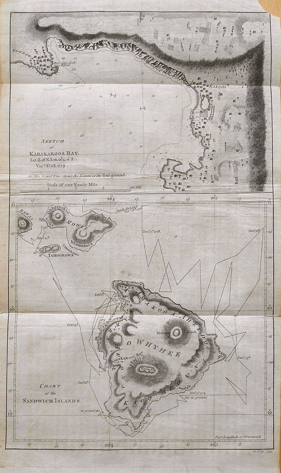 LODGE, J., Chart of the Sandwich Islands., antique map, old maps
