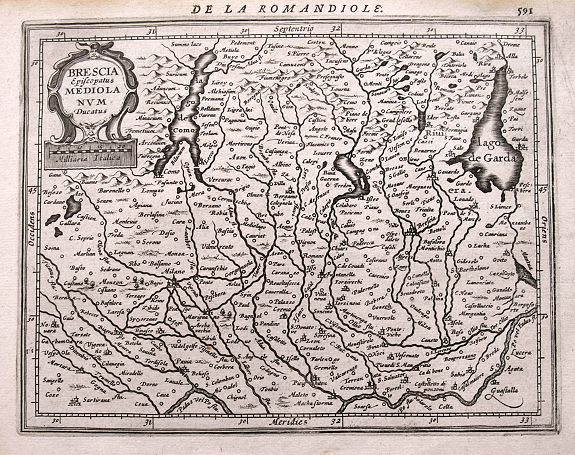 MERCATOR, G. / HONDIUS, J., Brescia episcopatus Mediolanum ducatus., antique map, old maps