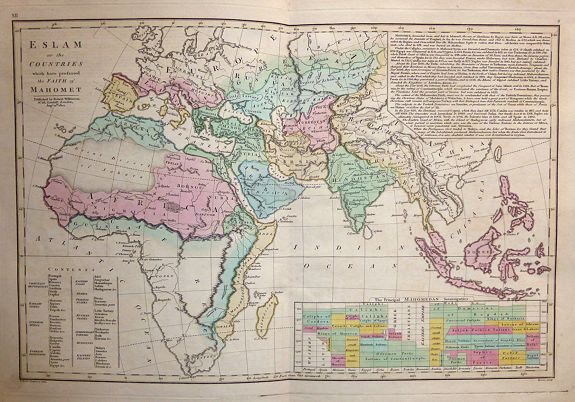WILKINSON, Robert, ESLAM, or the COUNTRIES which have professed the FAITH OF MAHOMET., antique map, old maps