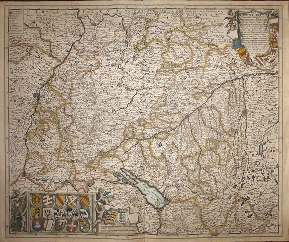 DE WIT, F., SRI Sueviae Circulus et Ducatus, Comprehendens Wirtenbergi Ducatus Augustanum et Constantiae., antique map, old maps