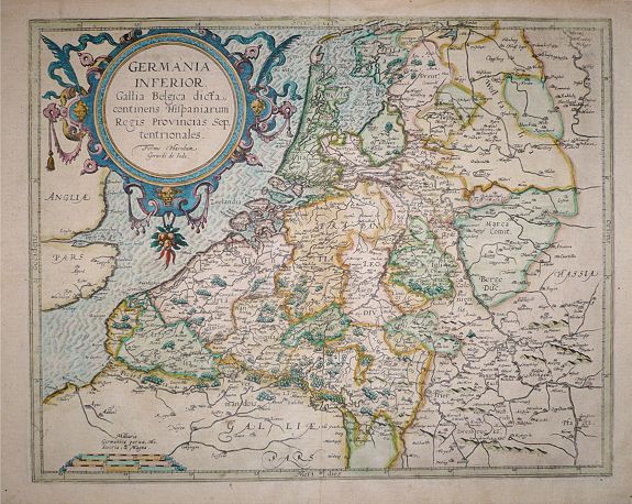JODE, Gerard De, Germania Inferior Gallia, Belgica dicta, continens Hispaniarum Regis Provincias Septentrionalis., antique map, old maps
