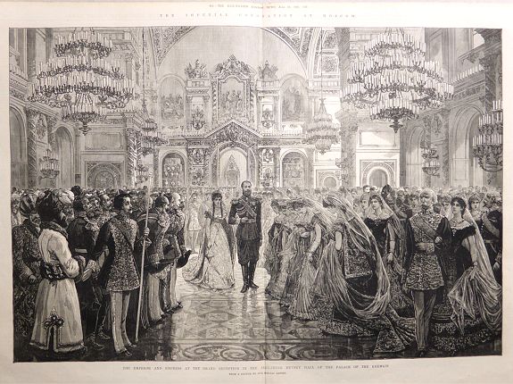 The Illustrated London News, The Imperial Coronation at Moscow.... 19 woodblock engravings , antique map, old maps