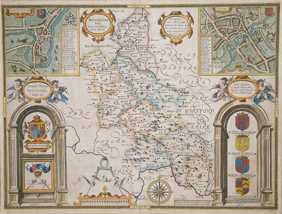 SPEED, John, Buckinghamshire., antique map, old maps