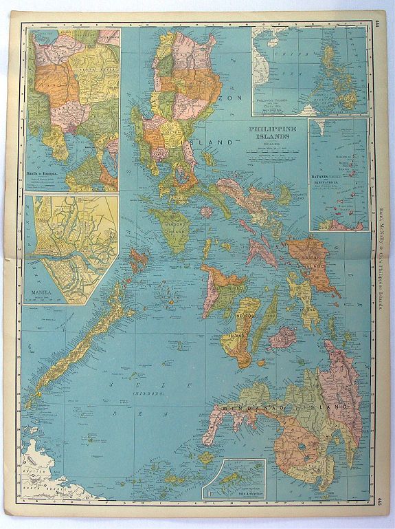 RAND MCNALLY & CO., Philippine Islands., antique map, old maps