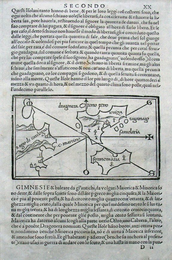 BORDONE, B., (Balearic Islands: Majorca, Minorca, Ibiza, Formentera), antique map, old maps