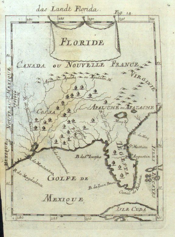 MALLET, A., Floride., antique map, old maps