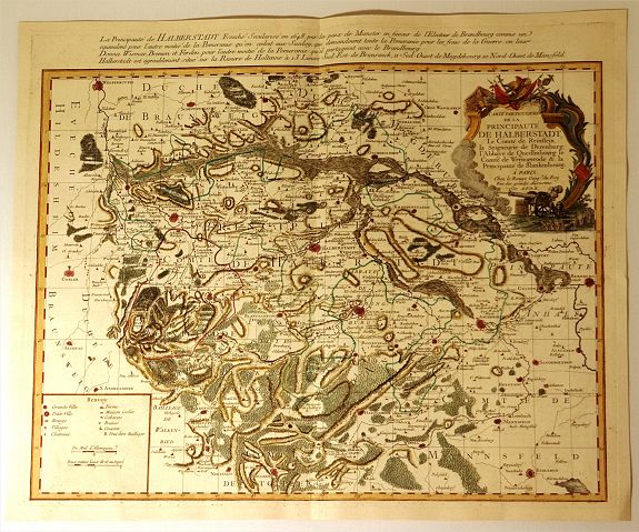 LE ROUGE, G., Carte Particuliere de la Principaute de Halberstadt, antique map, old maps