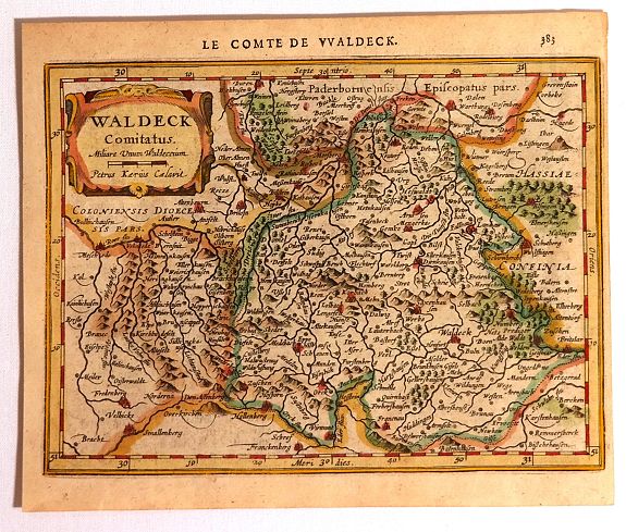 MERCATOR, G., Waldeck Comitatus, antique map, old maps