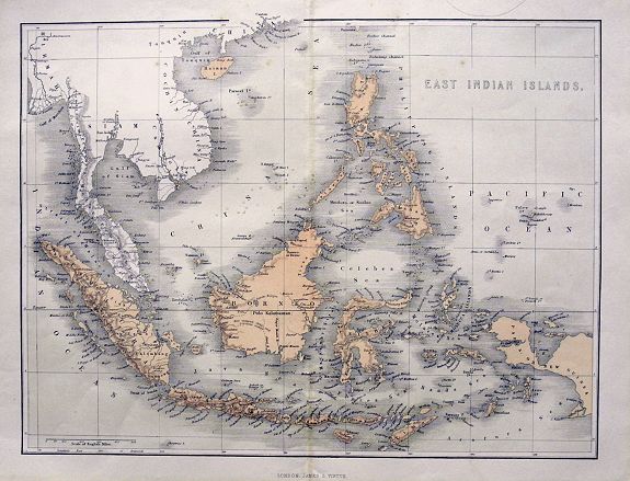 VIRTUE, J. S., East Indian Islands., antique map, old maps