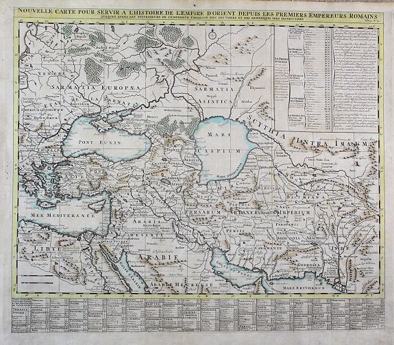 CHATELAIN, H., Nouv.Carte pour Servir a l' histoire de L'Empire D'Orient Depuis les premiers Empereurs Romains., antique map, old maps