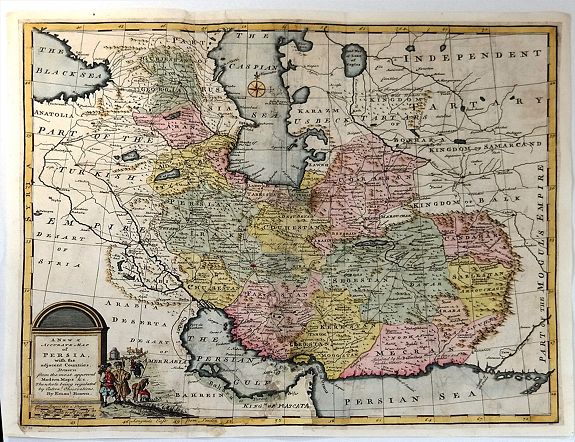BOWEN, E., A New & accurate Map of Persia, with the Adjacent Countries., antique map, old maps