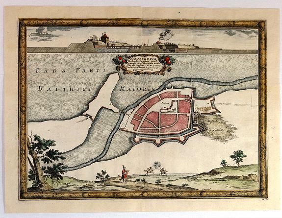 DAHLBERG/PUFENDORF., Nackschouia Lalandia Oppidium., antique map, old maps