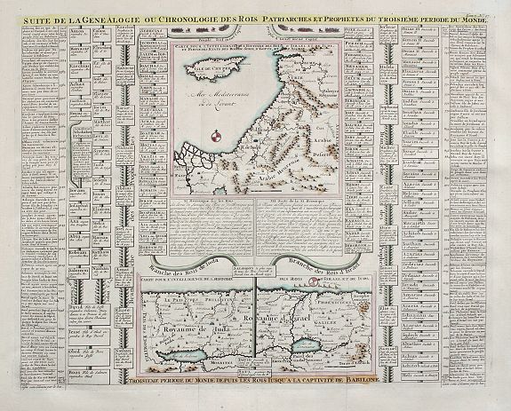CHATELAIN, H., Suite de La Geneologie ou chronologie des Rois Patriarches et Prophets du Troisieme Periode du Monde, antique map, old maps