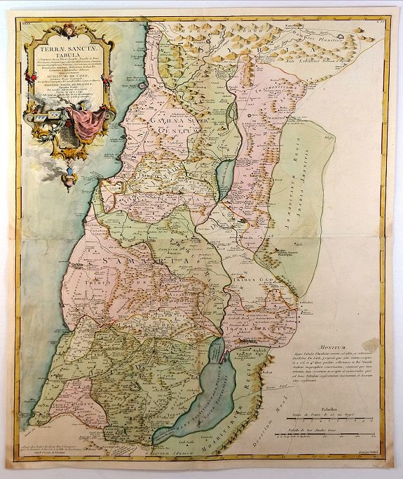 DE L'ISLE, G., Terrae Sanctae Tabula e Scripturae Sacrae, Flavii Josephi …. , antique map, old maps