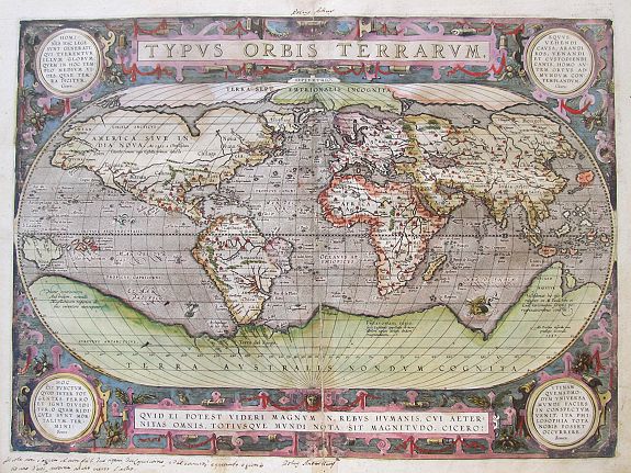 ORTELIUS, A., Typus Orbis Terrarum, antique map, old maps