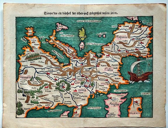 MÜNSTER, S., Europa/das ein Drietheil der Erden/nach gelegenheit unsern zeiten, antique map, old maps