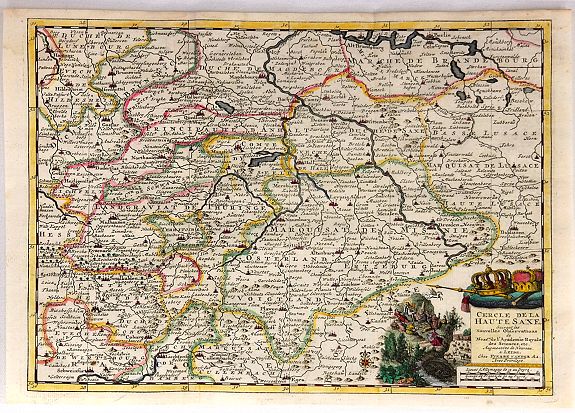 VAN DER AA, P., Cercle de la Haute Saxe…, antique map, old maps