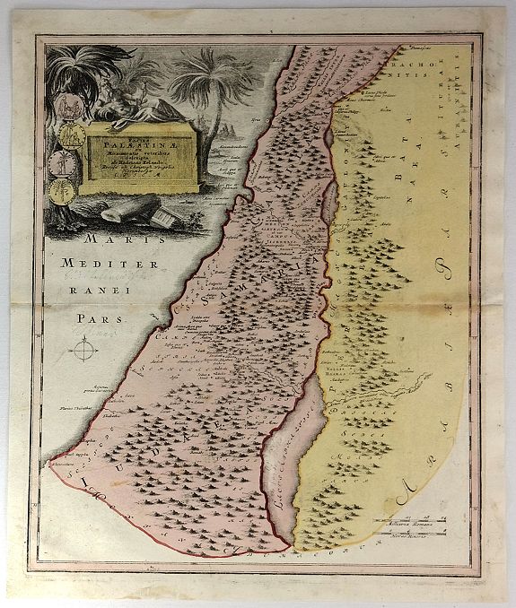 WEIGLE, C, Facies Palaestinae ex Monumentis veteribus descripto ab Hadriano Relando, antique map, old maps