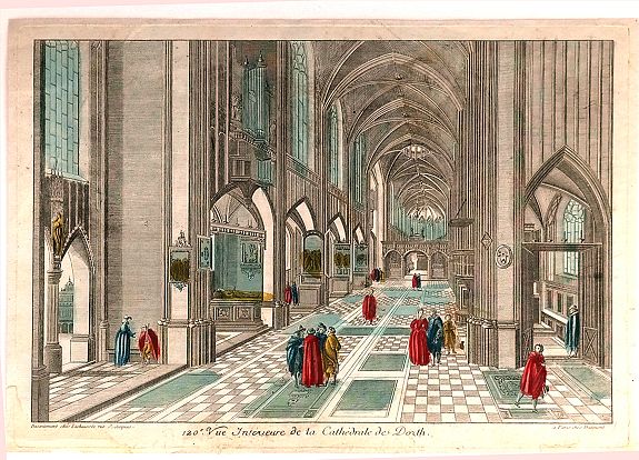 DAUMONT., Vue Interieure de la Cathedrale de Dorth. (Dordrecht), antique map, old maps