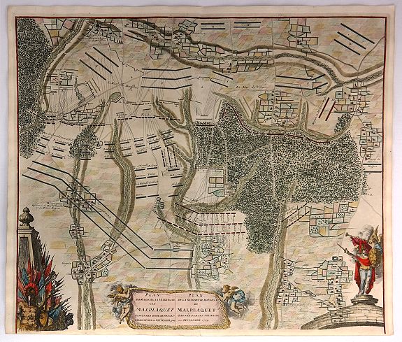 DUMONT, J.,, Plan der Glorieuse Veldislag van Malplaquet, antique map, old maps