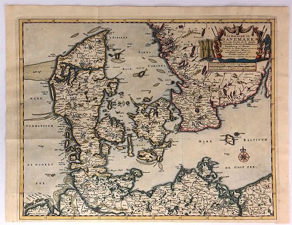 VAN DER AA, P., Le Royaume de Danemark Avec Une Partie de la Suede., antique map, old maps